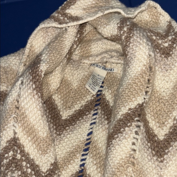 Lucky Brand Cream and Brown Chevron Cardigan - Picture 8 of 8